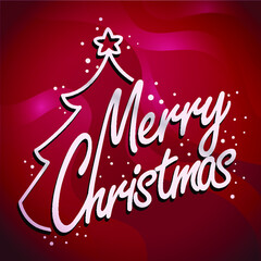 Merry christmas and new year on red background 
