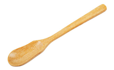 Wooden spoon isolated on a white background.