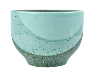 Old vintage ceramic cup isolated on white background.