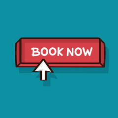 Book now button icon retro style
