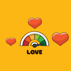 love meter concept - hand drawn vector illustration