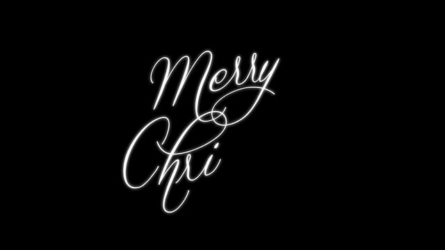 Christmas logo writing  animation movie ( 4K ). Background transparent..