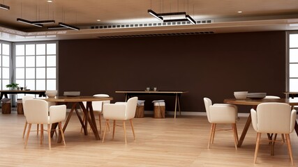 luxury restaurant 3d design interior for wall mockup