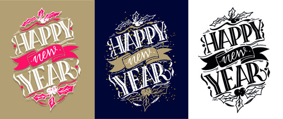 Obraz premium Christmas quote. Winter xmas slogan. Hand drawn Calligraphic lettering - Winter Holidays. Inspirational text for invitation design. Merry Christmas and happy new year. Christmas wishes.