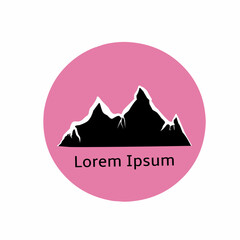 Vector illustration of icy hills on a pink background suitable for use as logos, icons, mascots, posters, brands, and screen printing