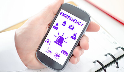 Emergency concept on a smartphone