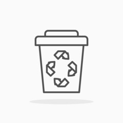 Trash Recycle icon. Editable Stroke and pixel perfect. Outline style. Vector illustration. Enjoy this icon for your project.