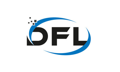 dots or points letter DFL technology logo designs concept vector Template Element