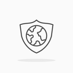 Protection Earth icon. Editable Stroke and pixel perfect. Outline style. Vector illustration. Enjoy this icon for your project.