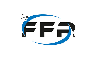 dots or points letter FFR technology logo designs concept vector Template Element