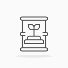 Barrel Biofuel icon. Editable Stroke and pixel perfect. Outline style. Vector illustration. Enjoy this icon for your project.