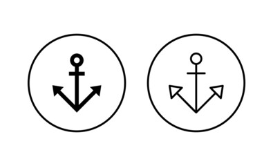 Anchor icons set. Anchor sign and symbol. Anchor marine icon.