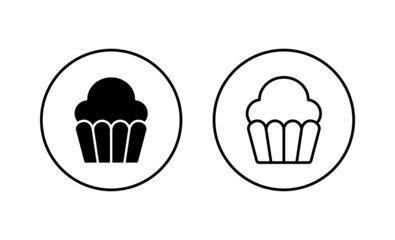Cup cake icons set. Cup cake sign and symbol