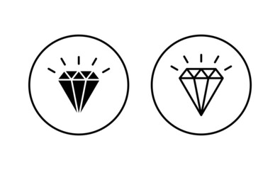 Diamond icons set. diamond gems sign and symbol
