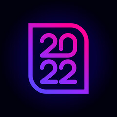 2022 logo letter template design. Happy new year. Vector illustration