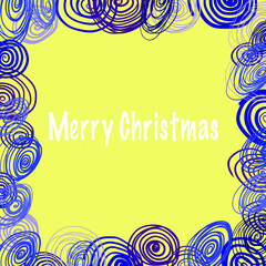Postcard with the wish of a Merry Christmas. Abstraction background and snowflakes.