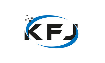 dots or points letter KFJ technology logo designs concept vector Template Element