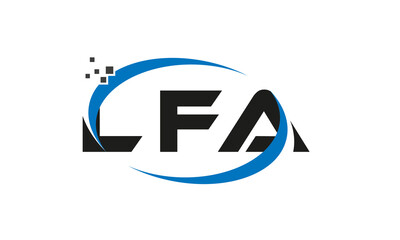 dots or points letter LFA technology logo designs concept vector Template Element