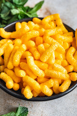 cheetos snack cheese corn sticks meal snack on the table copy space food background rustic. top view