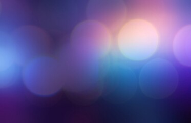 Big bokeh blur pattern on dark holographic purple fantastic background.