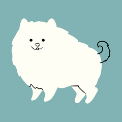 illustration of a Pomeranian dog in doodle style