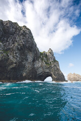cave in the sea, bay of islands, new zealand