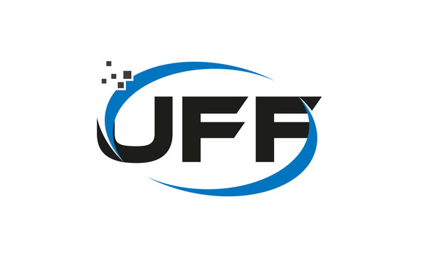 dots or points letter UFF technology logo designs concept vector Template Element