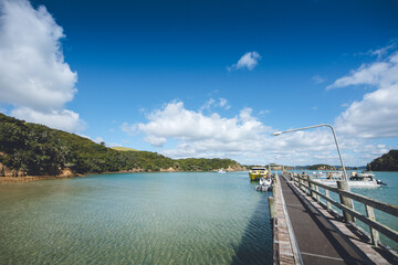 pier on the beach, bay of islands, new zealand