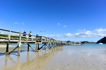 Fototapeta premium pier on the beach, bay of islands, new zealand