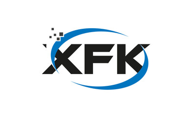 dots or points letter XFK technology logo designs concept vector Template Element