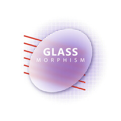 Vector background in glass morphism style. Editable illustration