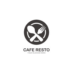 Eat, restaurant simple flat logo vector illustration