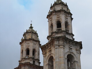 Fototapeta na wymiar torres campanario del monasterio benedictino de santa maría de sobrado de los monjes, la coruña, galicia, españa, europa
