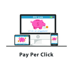 seo pay per click design on white background
