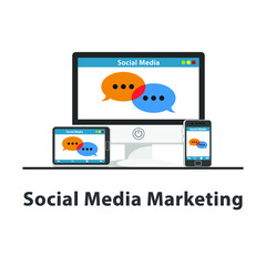 seo social media marketing design on white background