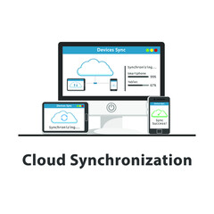 seo cloud synchronization design on white background