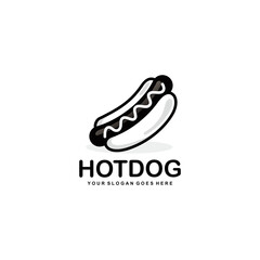Hot dog logo design vector illustration