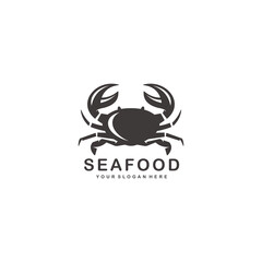 Sea food simple flat logo vector illustration