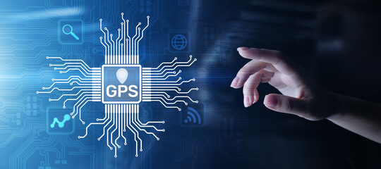 GPS - Global Positioning System, Navigation Tracking Control Technology concept.