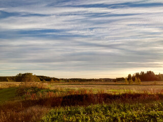 sunset in the countryside