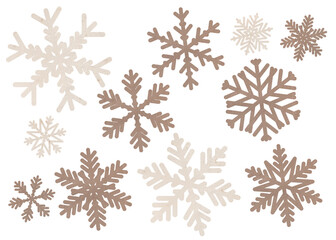 Decorative snowflakes clip art. Winter elements kit isolated