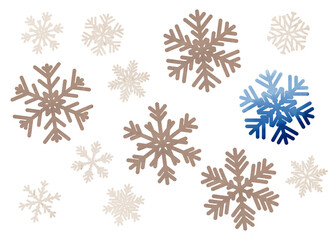 Decorative snowflakes. Winter elements set on white background