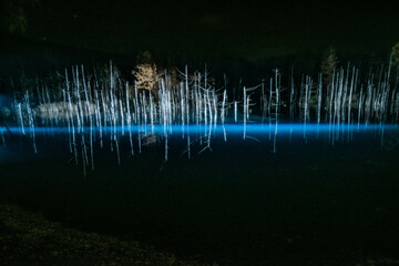 青い池ライトアップ