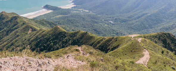 Trail footpath on mountain, near Tai Long Wan, Sai Kung