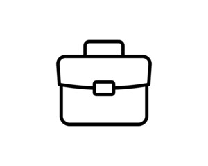 Portfolio vector icon isolated on white in flat style. Case symbol. Briefcase illustration