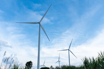 A view of a turbine generating electricity in the central region of Thailand.