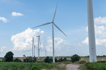 A view of a turbine generating electricity in the central region of Thailand.