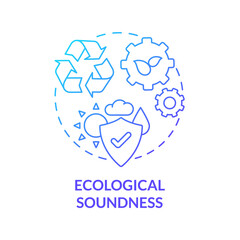 Ecological soundness blue gradient concept icon. Sustainable industrial production. Eco friendly. Operations managment abstract idea thin line illustration. Vector isolated outline color drawing