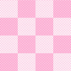 Fototapeta na wymiar seamless pretty cute pink and white polka dots chessboard pattern background suitable for floor interior printing