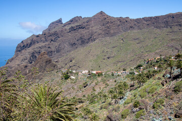 Fototapeta na wymiar Landscape view to the volcanic Masca canyon in Tenerife Canaries Spain